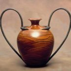 Metal-handled amphora